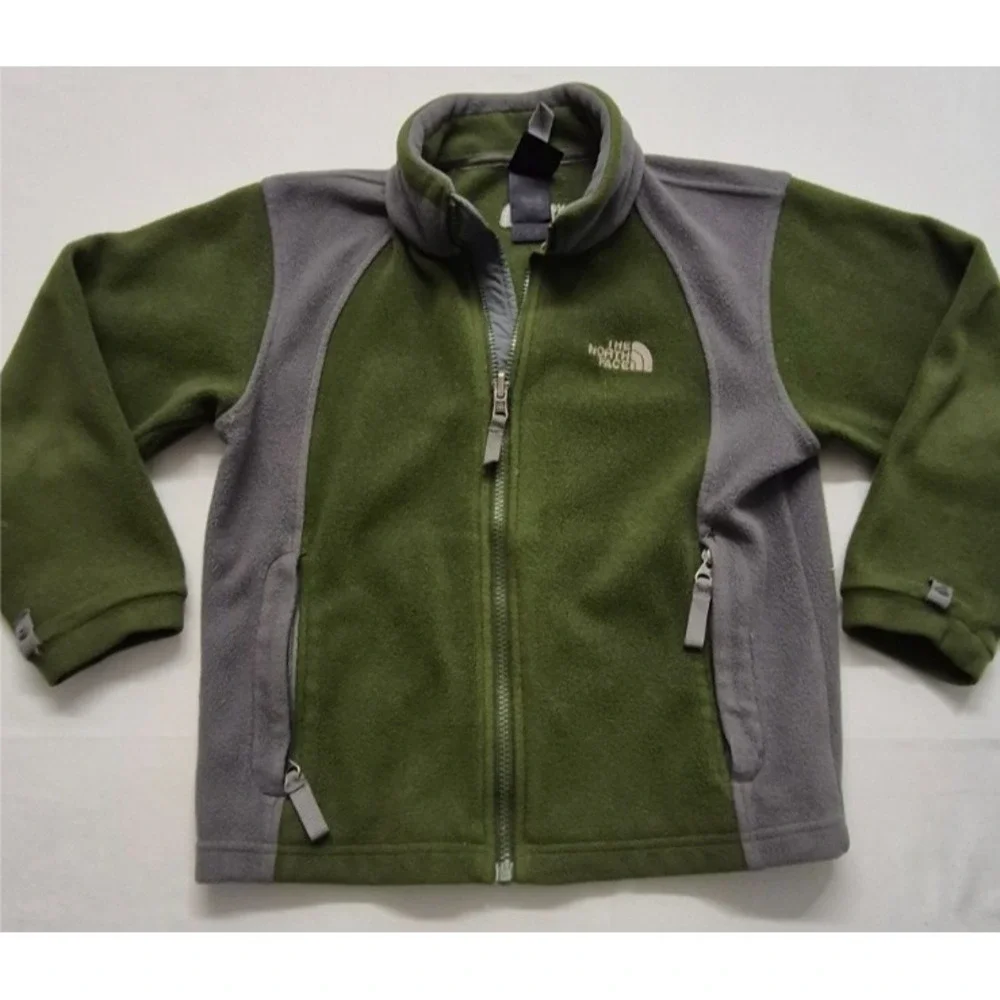 North Face Khumbu‎ men's green/gray fleece full zip jacket sz. SM